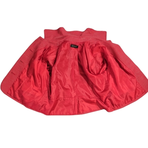 Lane Bryant Red Dotted Blazer Pockets Peacoat Whimsical Retro Look Preppy - Picture 8 of 8